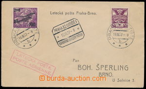 152948 - 1927 airmail letter sent from Prague to Brno, franked with. 
