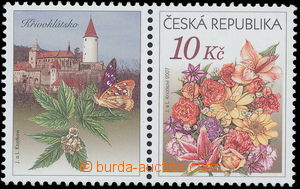 153095 - 2006 Pof.459, Bunch of Flowers 10Kč, stamp with coupon from