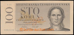 153154 - 1951 Ba.N10, unissued 100Kčs, set A 11