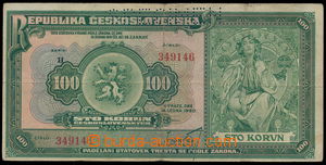153159 - 1920 Ba.16, 100Kč, set H, SPECIMEN
