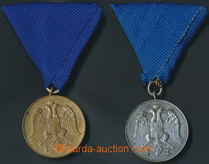 153285 -  Medaile za horlivou službu, 1x stříbrná, 1x bronzová