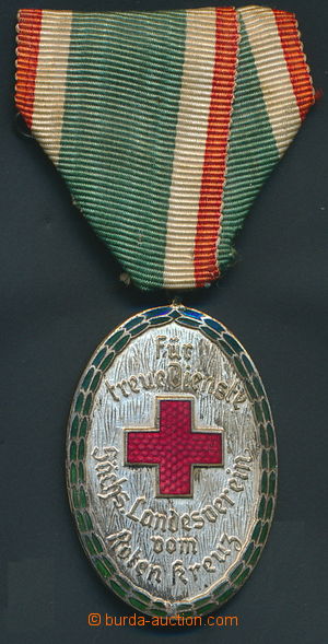 153388 - 1922 Saský Red Cross, oval medal For/Behind věrné service