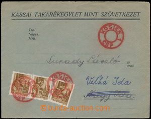 153400 - 1944 KOŠICE  úřední dopis vyfr. maďarskými zn. 3x 10f 