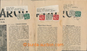 153404 - 1947 sestava 3ks titulních listů novin Nový národ s adre