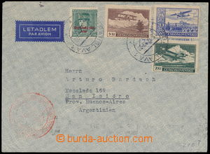 153505 - 1939 air-mail letter addressed to Argentina, with mixed fran