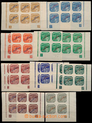 153782 - 1939 Pof.NV1-9, Novinové 2h - 1Ks, dolní rohové 4-bloky s