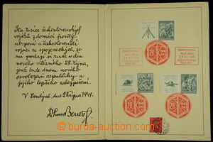 153785 - 1941-1944 sestava pamětních a nálepních listů a dopisů
