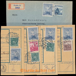 153815 - 1939 selection of Reg letter and 4 pcs of cuts dispatch note