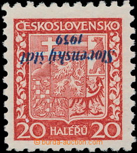 153904 - 1939 Alb.4PP, 20h oranžová, převrácený přetisk; zk. Ma
