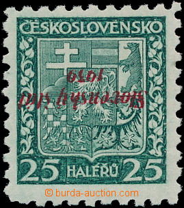 153905 - 1939 Alb.5PP, 25h zelená, převrácený přetisk; zk. Mahr,