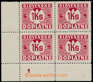 153915 -  Zsf.D8Xy, 1Ks, LL corner blk-of-4 with plate mark 1, withou