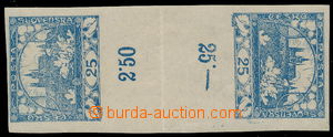 153944 -  Pof.10Mp(2), 25h blue, folded 2-stamps. opposite facing gut