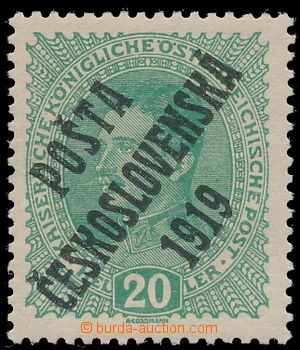 153948 -  Pof.39a, Charles 20h light green, overprint type I., c.v.. 