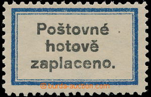 154000 - 1918-1919 NOUZOVÉ NOVINOVÉ NÁLEPKY  Pof.NN4A  Český mer