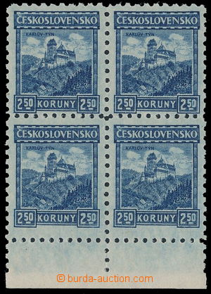154001 - 1926 Pof.215, Karlštejn (castle) 2,50CZK blue, block of fou