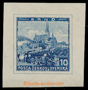 154014 - 1930-1938 stamp design Brno 10CZK in blue color on paper wit