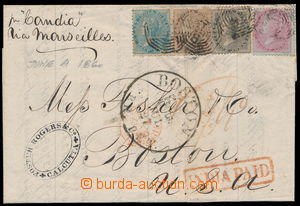 154119 - 1860 SG.38, 39, 46, 36, ½A, 1A, 4A, 8A na dopisu do USA
