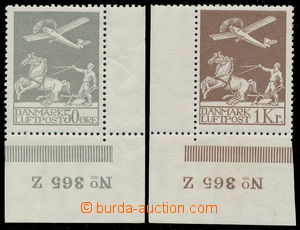 154136 - 1929 Mi.180-181, Airmail 50Ore grey + 1 Kr brown, the bottom
