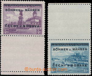 154187 - 1939 Pof.17KD, 19KH, Spa Poděbrady 4Kčs with bottom coupon