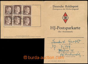 154217 - 1943 Spořící karta Hitler Jugend s frankaturou 30x AH 10P