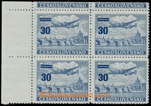 154299 - 1949 Pof.L32KH, overprint provisory 30/50Kčs, block of four