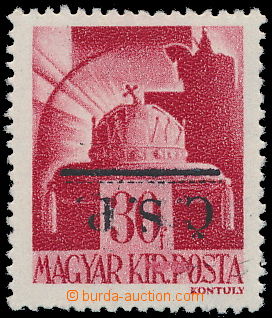 154300 - 1944 ROŽŇAVA  Č.S.P/., inverted overprint, Crown of St. S