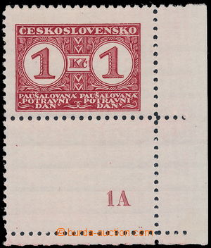 154308 - 1935 Pof.PD9A, 1CZK red, line perforation 9¾;, the bott