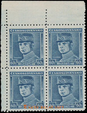 154363 - 1939 Alb.1, Štefánik 60h modrá, levý horní rohový 4-bl