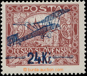 154375 -  Pof.L2B, I. provisional air mail stmp. 24Kč/500h brown, co