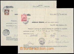 154465 - 1941-1942 2 pcs of notářských return receipts, 1x with Of