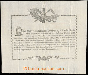 154474 - 1779 POZDNÍ BAROKO/ MOURNING CARD  obituary notice about/by
