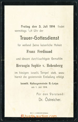 154489 - 1914 invitation card for mourning bohoslužbu after/behind n