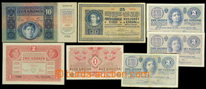 154522 - 1914-18 7 banknotes, contains i.a. 2 K of issue 1914 set A+B