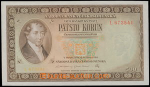 154529 - 1946 Ba.80a, 500Kčs,  serie S, specimen, perforation in rig