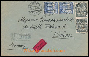 154560 - 1939 R+Ex dopis adresovaný do Protektorátu, vyfr. výplatn