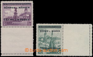 154575 - 1939 Pof.17KD, 18KP, Lázně Poděbrady 4Kč s dolním kupó
