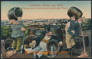 154588 - 1910 ŽATEC (Saaz) - Fröhliche Grüsse aus Saaz, barevná k