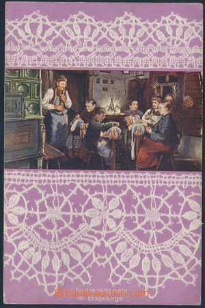 154596 - 1909 KRUŠNÉ HORY - Spitzenklöppeln im Erzgebirge, barevn