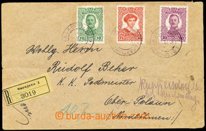 154621 - 1918 Reg letter sent from Sarajevo to Bohemia, franked with 