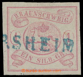 154632 - 1852-56 Mi.1, Znak v oválu 1Sgr, modré razítko GANDERSHEI
