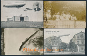 154682 - 1908-1913 ZEPPELIN  sestava 4ks pohlednic se vzducholoděmi,