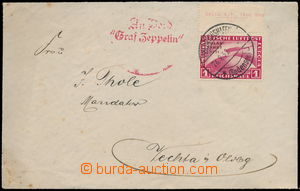 154687 - 1932 smuteční obálka vyfr. zn. Zeppelin 1M liliově červ