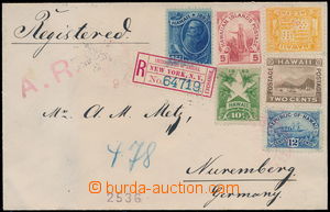 154753 - 1897 R-dopis s 6-barevnou frankaturou emise 1894, Mi.57-62, 