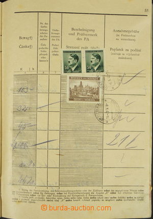 154851 - 1942 Přijímací kniha přespolního listonoše, 63 stránk