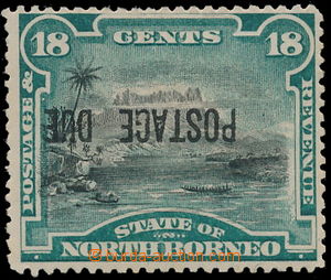 154924 - 1895 SG.D10a, doplatní 18C modrozelená/ černá, převrác