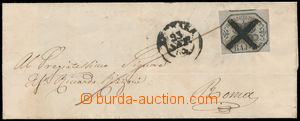 154942 - 1852 folded letter addressed to Rome, with Sass.7A, 6Baj gre