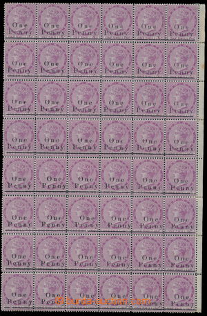 154992 - 1886 SG.19, blok of 48 of Overprint issue from period of uni