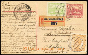 155024 - 1919 CDV10, PC Hradčany 10h sent as Reg in/at II. postal ra