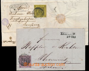 155039 - 1859 2 folded letters of small format, 1x to Saxony, with 9 