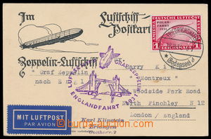 155060 - 1931 ENGLANDFAHRT 1931  zeppelinová pohlednice přepravená